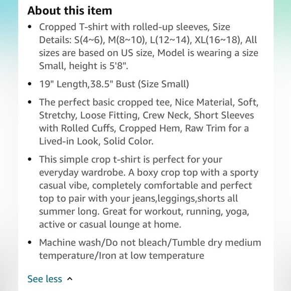 Women's Summer Casual Loose Fit
Basic Short Sleeve Crop T-Shirt - Picture 5 of 7